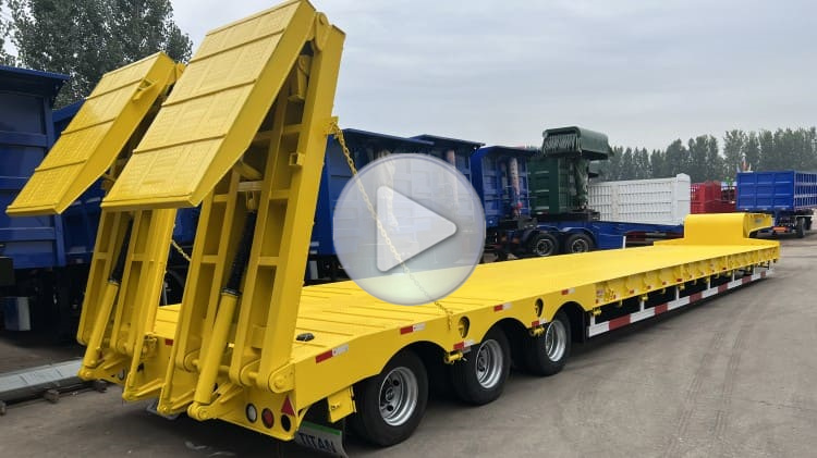 3 Axle 40Ft Low Bed Trailer Truck
