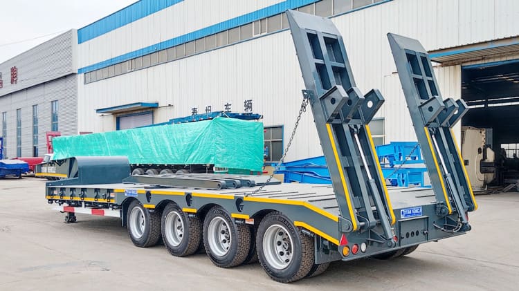 New 4 Axle 100 Ton Low Bed Trailer Price Manufacturers in Mozambique