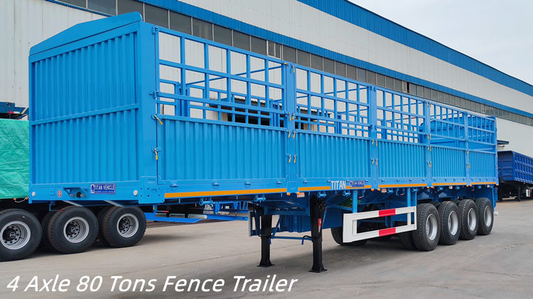 4 Axle 80 Tons Fence Trailer for Sale 
