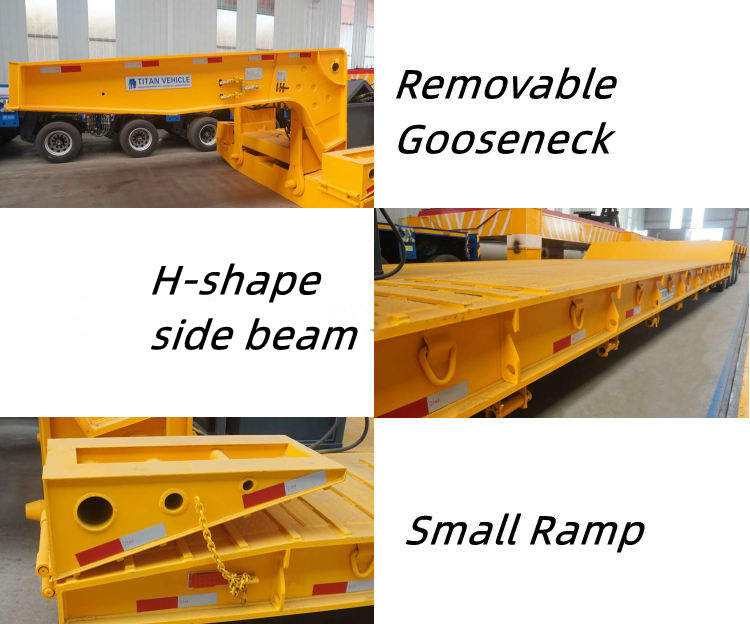 100 Tons 4 Axle Lowboy Gooseneck Trailer 